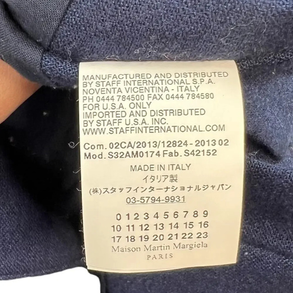MM6 Maison Martin Margiela Navy Blue Cotton Wool Blend Jacket Size 42 US 6 - Picture 15 of 16